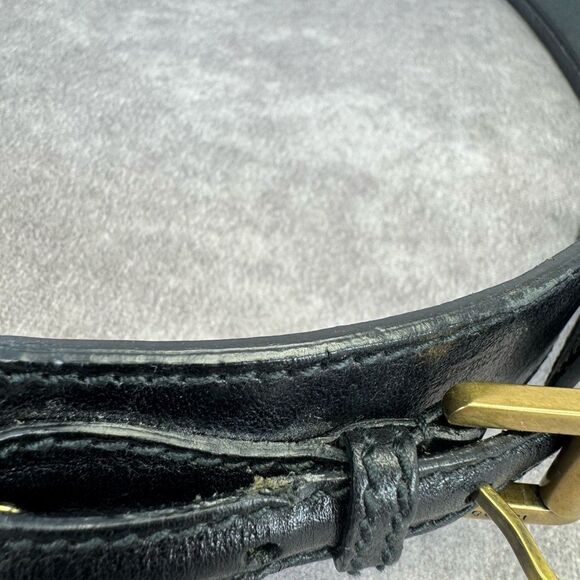Vintage Gucci Grommet Black Leather Wide Belt 144195 85/34” main image 6